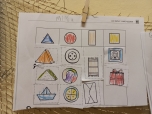 Stříhání,  lepení - geometrické tvary,
