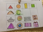 Stříhání,  lepení - geometrické tvary,