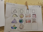 Stříhání,  lepení - geometrické tvary,