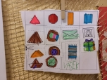 Stříhání,  lepení - geometrické tvary,